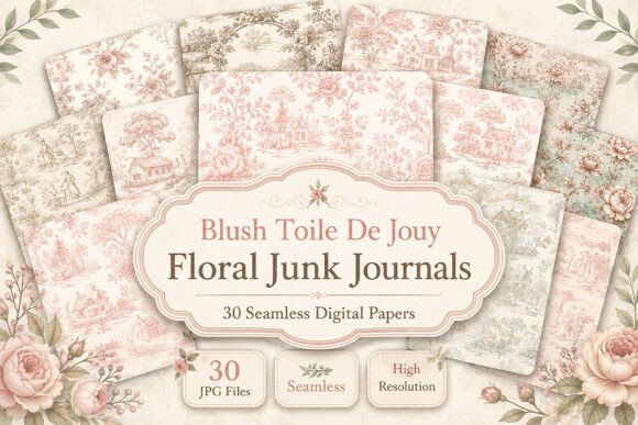 Blush Toile De Jouy Floral Junk: A Timeless Fusion of Nostalgia and Elegance