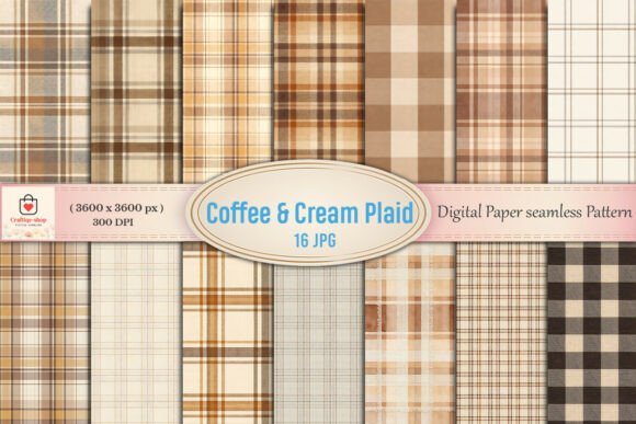 Coffee Cream Plaid Digital Paper: A Versatile Design Essential