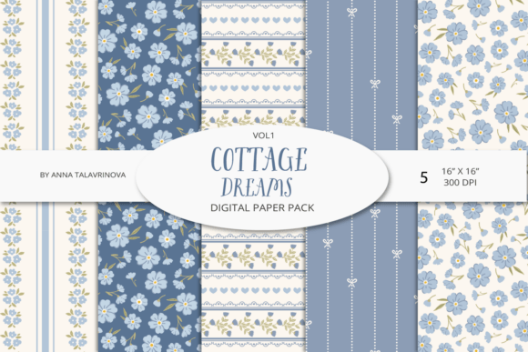 Cottagecore Seamless Digital Paper Set 1: A Modern Twist on Rustic Charm