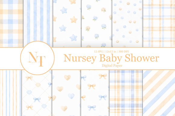 Discover the Beauty of Nursery Baby Shower Digital Paper
