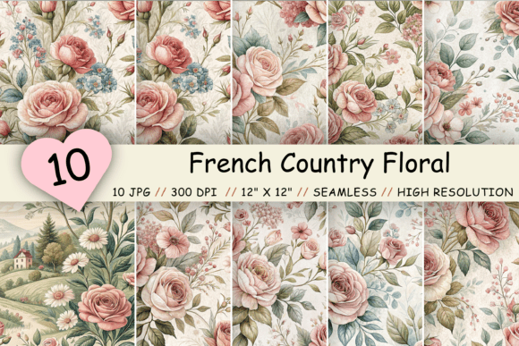 French Country Floral Seamless Pattern: A Timeless Choice for Creative Projects