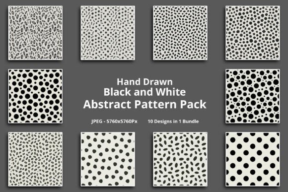 Hand Drawn Black and White Pattern Pack