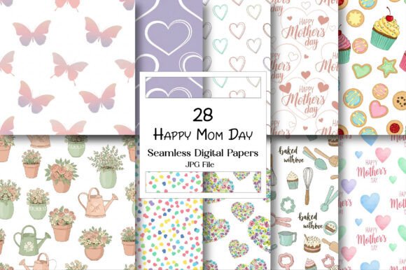 Happy Mom Day Digital Papers: A Creative Resource for Mother’s Day Designs