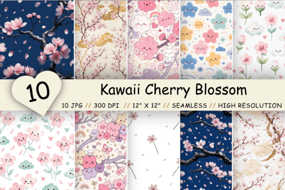 Kawaii Cherry Blossom Digital Paper: A Versatile Tool for Creative Workflows