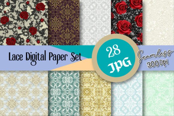 Lace Seamless Digital Paper Set: A Touch of Timeless Elegance for Your Creative Projects