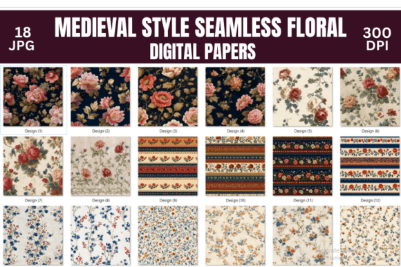 Medieval Style Seamless Paper Pattern: A Timeless Addition to Digital Crafting