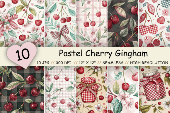 Pastel Cherry Gingham Digital Paper: A Versatile Choice for Creative Projects