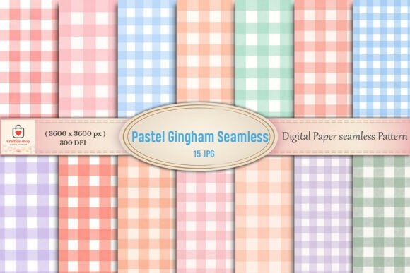 Pastel Gingham Digital Paper Bundle: A Versatile Design Resource for Creative Projects
