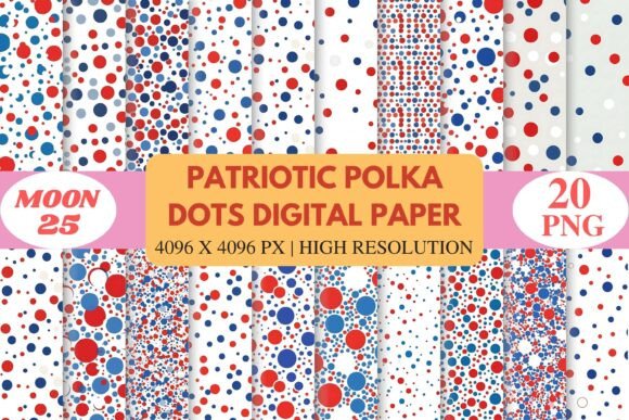 Patriotic Polka Dots Digital Paper