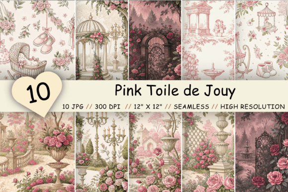 Pink Toile De Jouy Digital Paper: A Versatile Design for Creative Projects