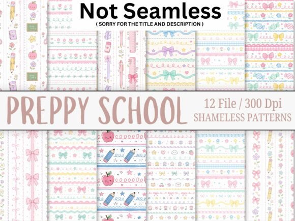 Preppy School Seamless Pattern Bundle: A Creative Essential for Designers and Crafters