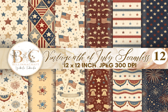 Vintage 4th of July Seamless Paper JPG