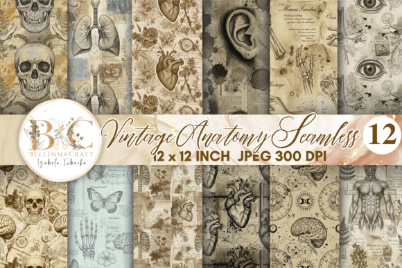 Vintage Anatomy Seamless Pattern