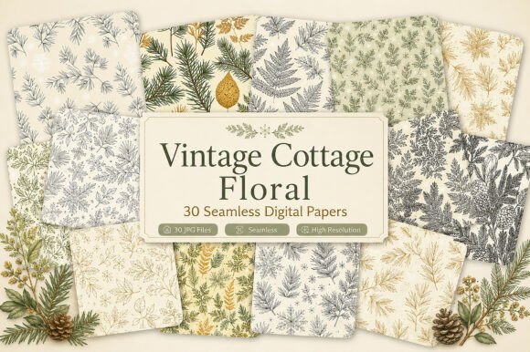 Vintage Cottage Floral Papers: A Timeless Addition to Your Creative Projects
