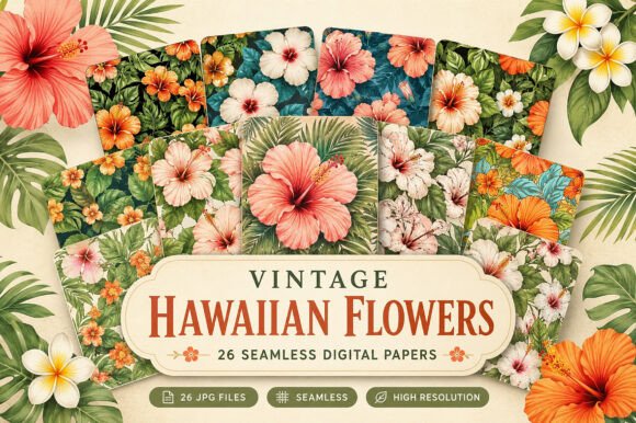 Vintage Hawaiian Flowers Paper Pack: A Journey Through Time and Tropical Elegance