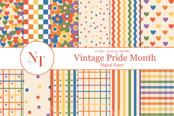Vintage Pride Month Digital Paper: A Nostalgic Celebration of Love and Diversity