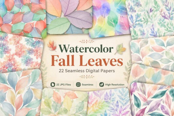 Watercolor Fall Leaves Paper Pack: A Creative Autumn Resource